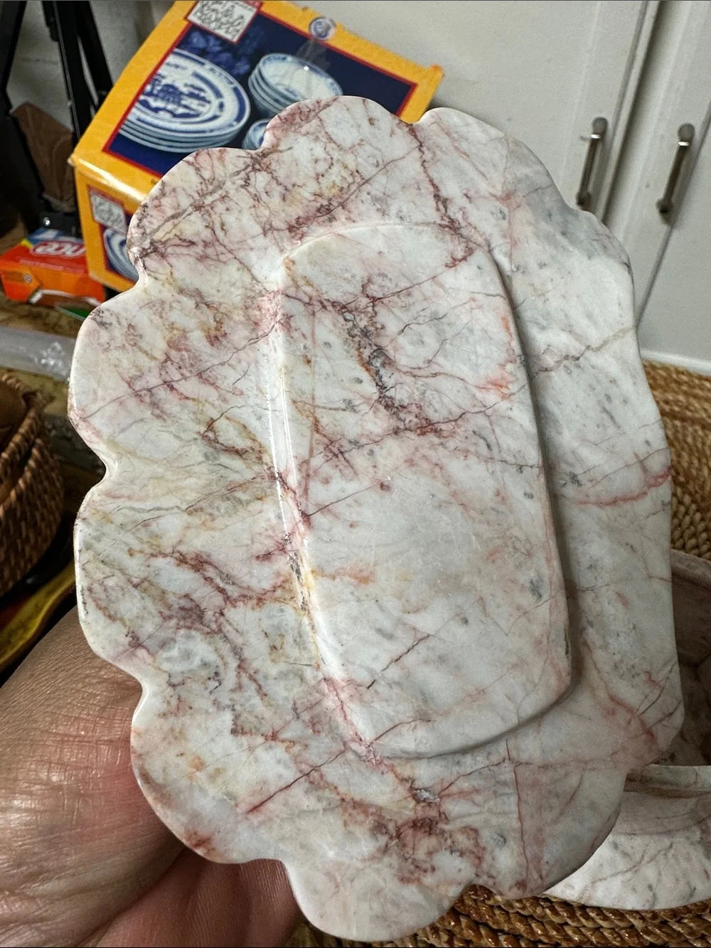 Marble Covered Serving Dish - Pink Marble Finish